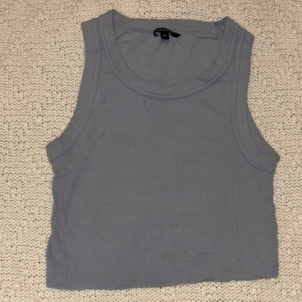 Cropped Light Gray Tank Top